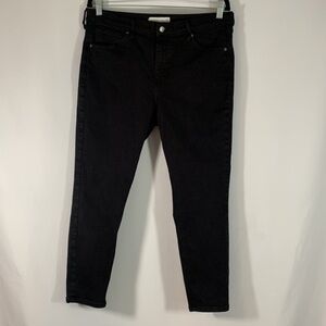 Topshop Jamie Black Denim Cropped/Ankle Skinny Jeans Petite
